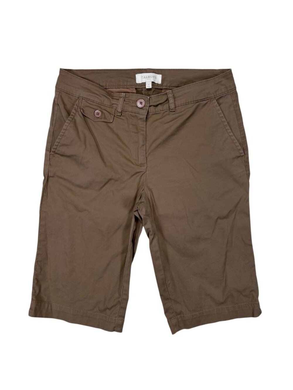 Talbots 4 Chino Short Bermuda Brown Cotton Coastal Summer
